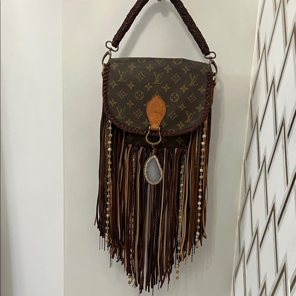Vintage Boho World Traveler Fringe Designer Handbag - Picture 5 of 6